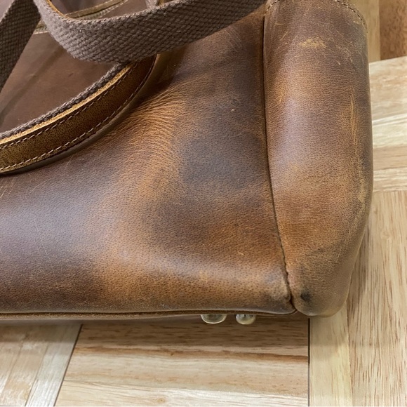 S-Zone Distressed Genuine Leather Tote Bag Cowhide Leather Laptop Travel Bag - Picture 13 of 16